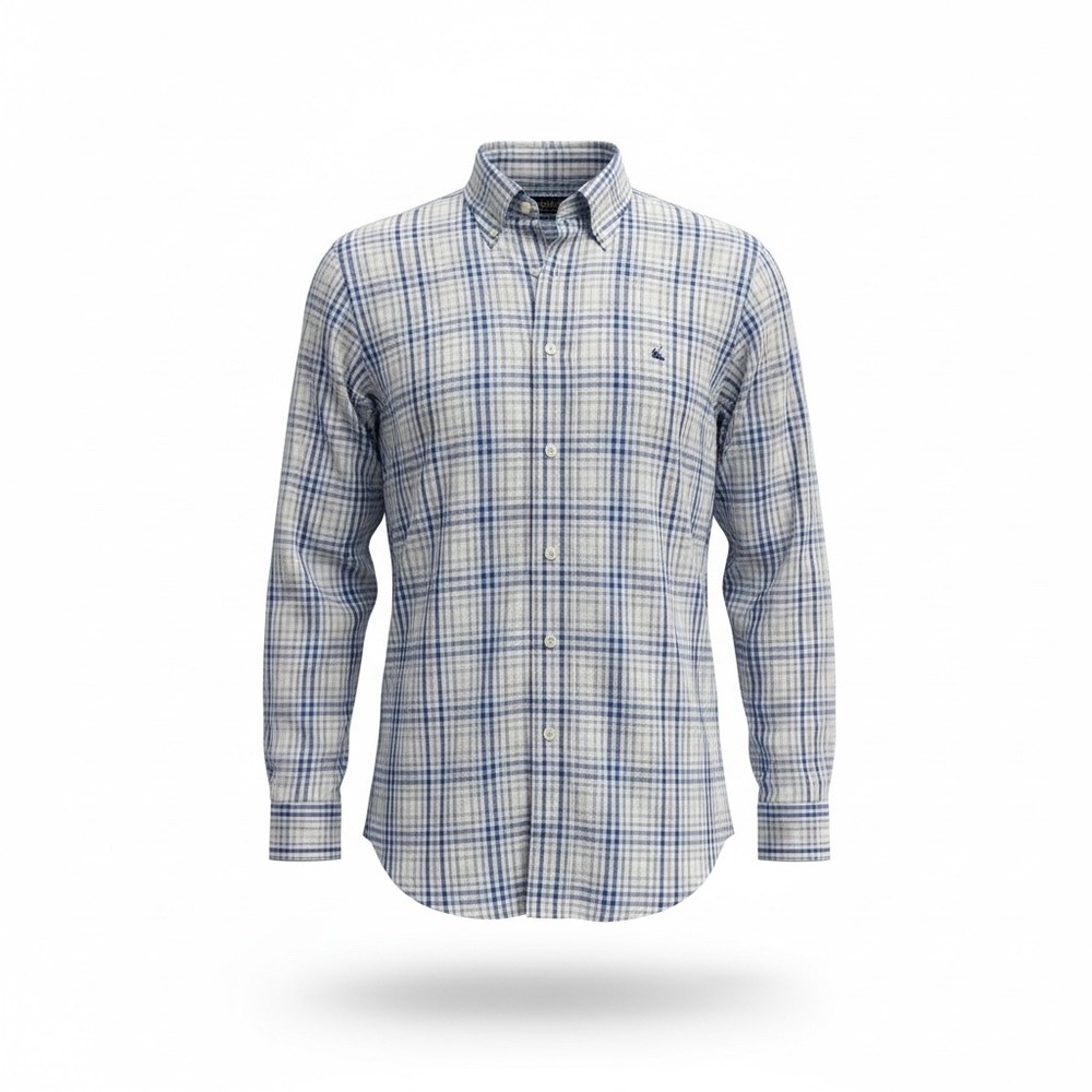 Vineyard Vines Whale Shirt‎ Blue White Check Button Down Cotton  Shirt Medium